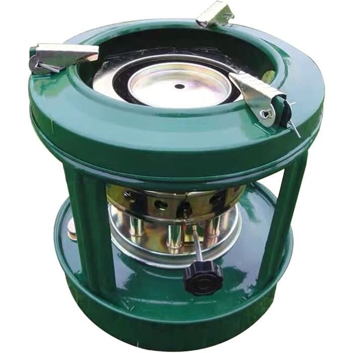 Ancien Réchaud émaillé à Pétrole 1 Mèche - Camping Vintage - Blanc Cassé