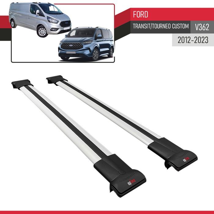 Barres de toit longitudinales pour Ford Transit Tourneo Courier 2014-22 L1 Gris