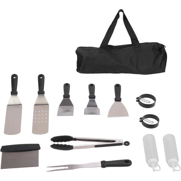 Lot de 3 accessoires de barbecue avec manche en bois, pelle, barbecue