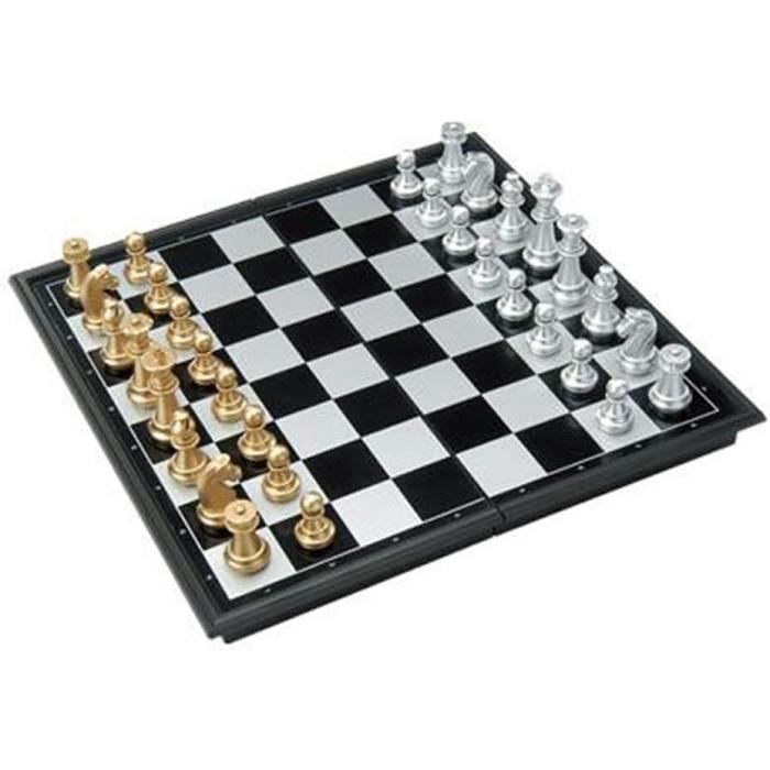 Jeu D'Échecs Bois Master Of Chess - Échiquier Pliable 35cm - Pièces Feutrées - Fait Main