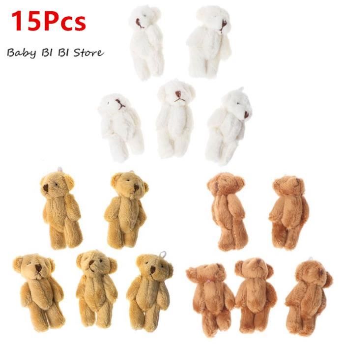 Les 15 pièces - 5 petits ours en peluche, Jouets doux, Kawaii