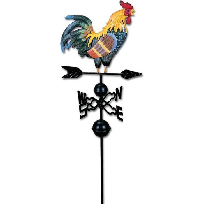 Girouette Cah-st Cock En Fer Girouette Avec Support De Toit, Girouette