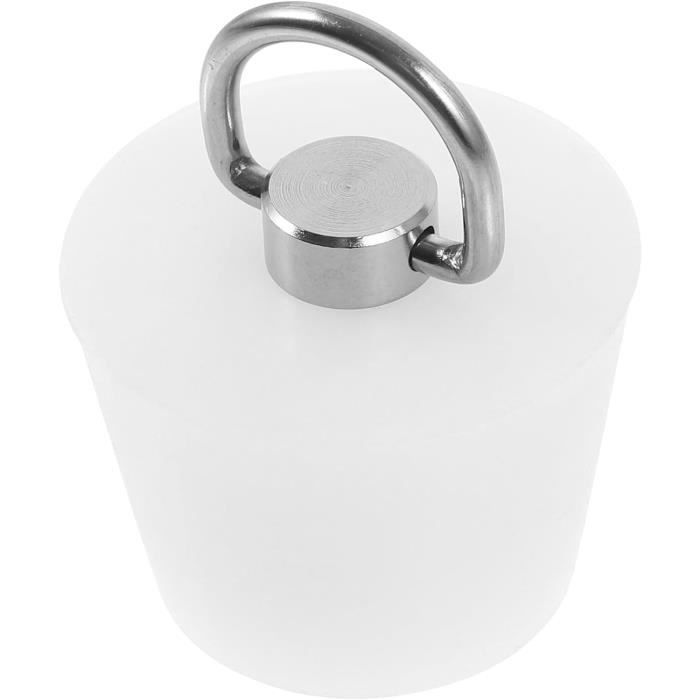 Bouchon De Vidange Pour Évier/Lavabo - PVC/Caoutchouc Blanc Avec Crochet - Lot De 1