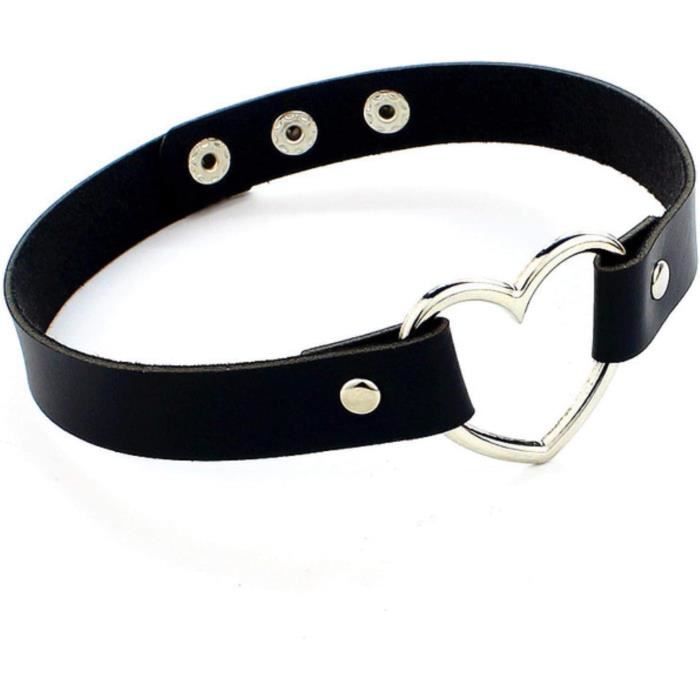 MILAKOO girocollo nero amore cuore punk rivetti lunghi spike