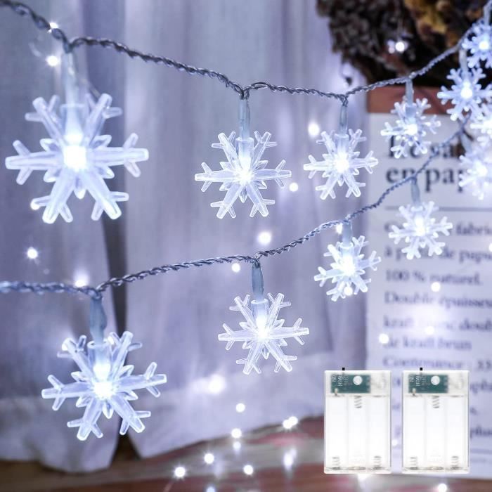 Ruban LED blanc froid à piles 3M - Guirlande et décoration
