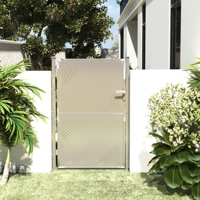 Porte de jardin MVS - Portail de jardin 100x150 cm Acier inoxydable,12,6 Kg