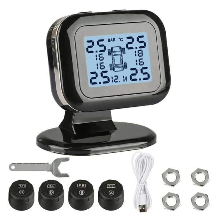 Capteurs TPMS Riloer Pour Tesla Model 3/S/X - Pneus - Noir - Pack De 4 - Compatible 2014-2021