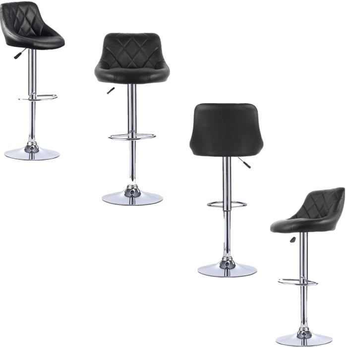 SONGMICS Tabouret De Bar, Lot De 2, Cha , Hauteur Réglable, Revêtement