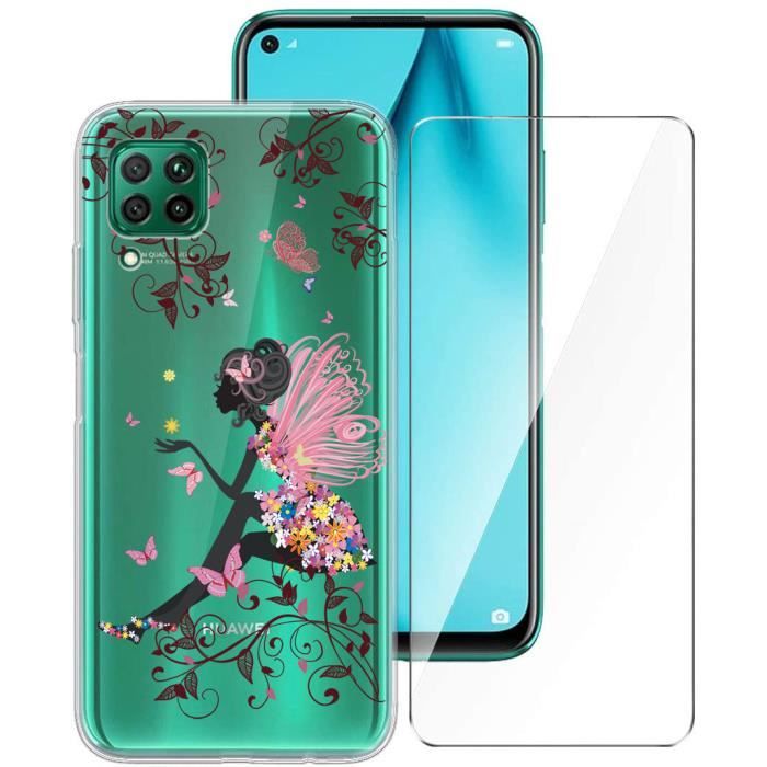 Coque + Verre trempé pour Huawei P40 lite Silicone Transparent Souple ...