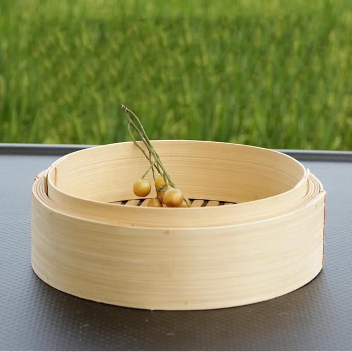 Panier Vapeur En Bambou 2 étages – Diamètre 16,8 Cm – Pour Cuisson Vapeur De Dim Sum, Légumes, Poisson – Naturel Et écologique