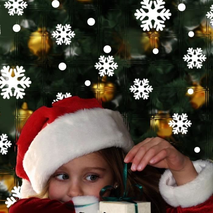 6 Feuilles D'autocollants De Noël Pour Fenêtre - Flocons De Neige, Père Noël, Rennes, Sans Colle, Décoration Festives Pour Maison Et Classe