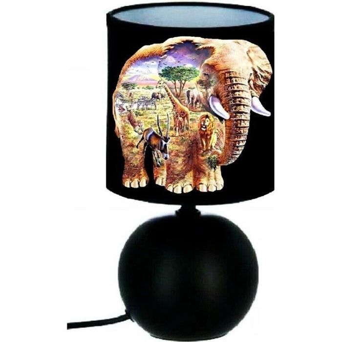 Lampe Éléphant - Luminaire animal à poser, lampe de chevet design