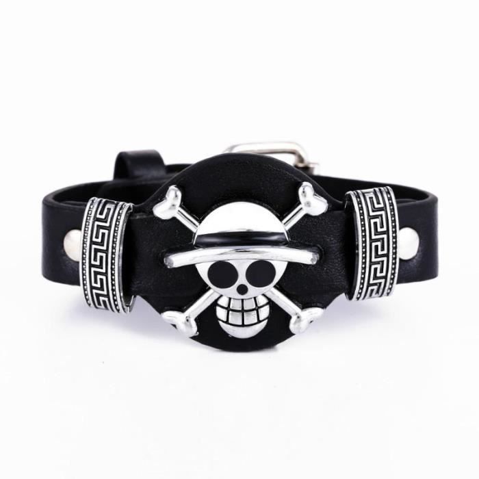 One Piece Bracelet Cuir Logo Luffy Pirate Wristband