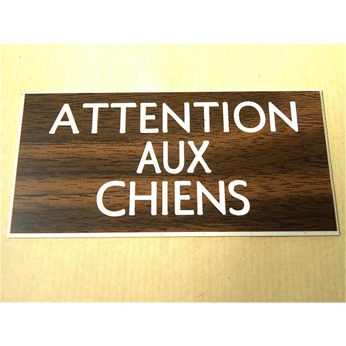plaque gravée ATTENTION AU CHIEN format 48 x 100 mm plaque gravée ATTENTION AU CHIEN format 48 x 100 mm