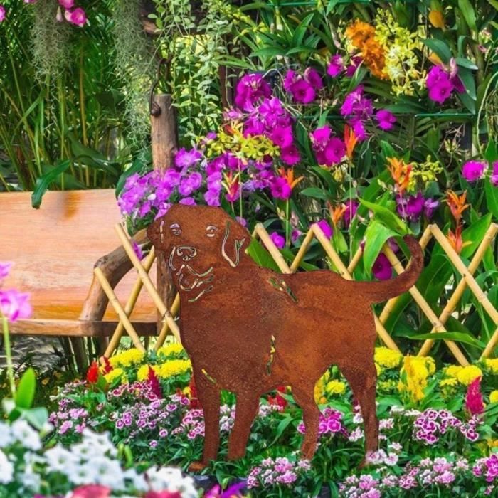 Piquets de jardin en métal Trois cadeaux de sculpture de jardin de chat pour les