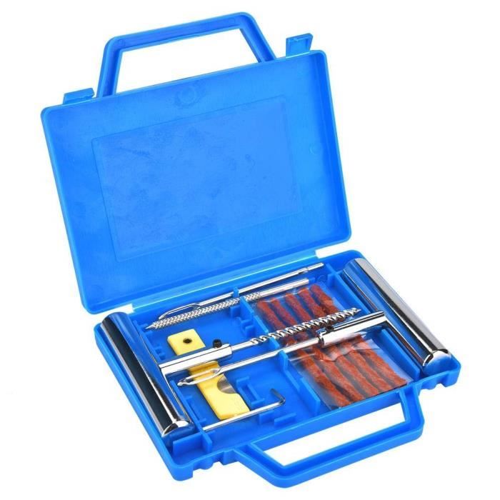 Kit Réparation Pneus 24 Bouchons + Rouleau + Polissoir - Pour Voiture, Vélo, Scooter, Moto, Camping-car