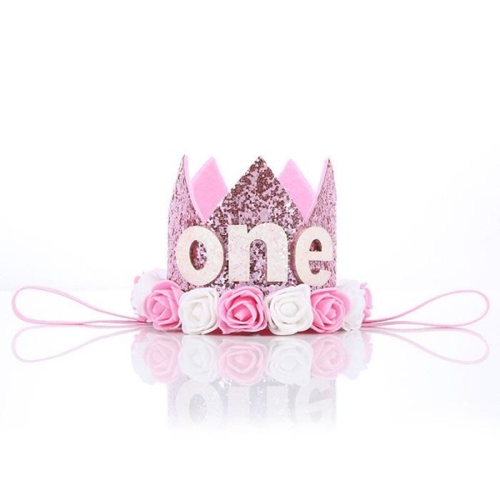Bebe Fille Fete D Anniversaire Chapeaux 1st 2 3 Ans Anniversaire Princesse Couronne Fete Chapeau Modele Pink One Jbpdmza Cdiscount Maison