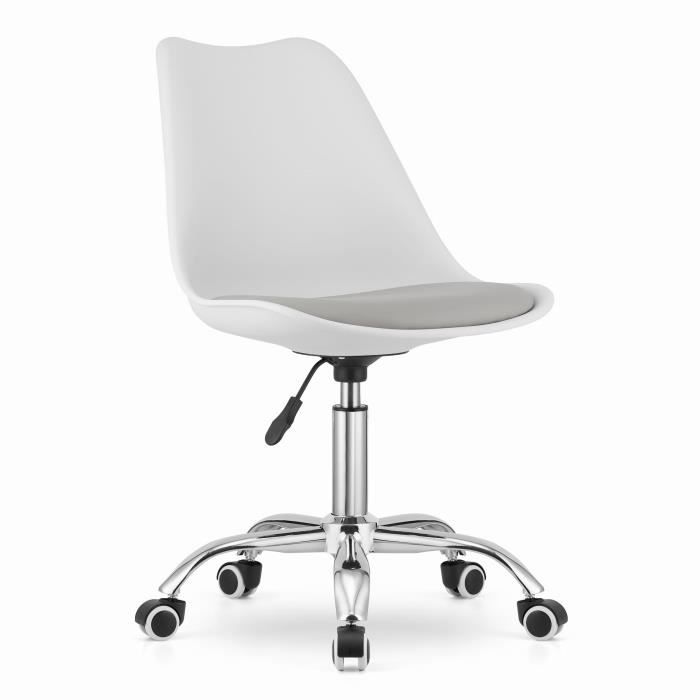 Chaise pivotante ALBA - blanc et gris Chaise pivotante ALBA - blanc et gris