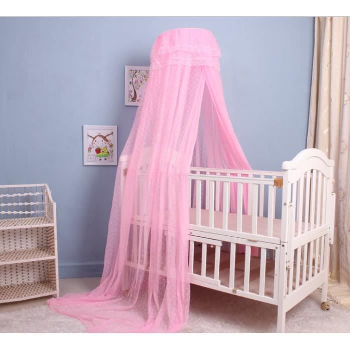Moustiquaire Ronde Lit Bebe Baldaquin Decor Blanc Support De Serrage Ciel De Lit Pour Bebe Rose Cdiscount Puericulture Eveil Bebe