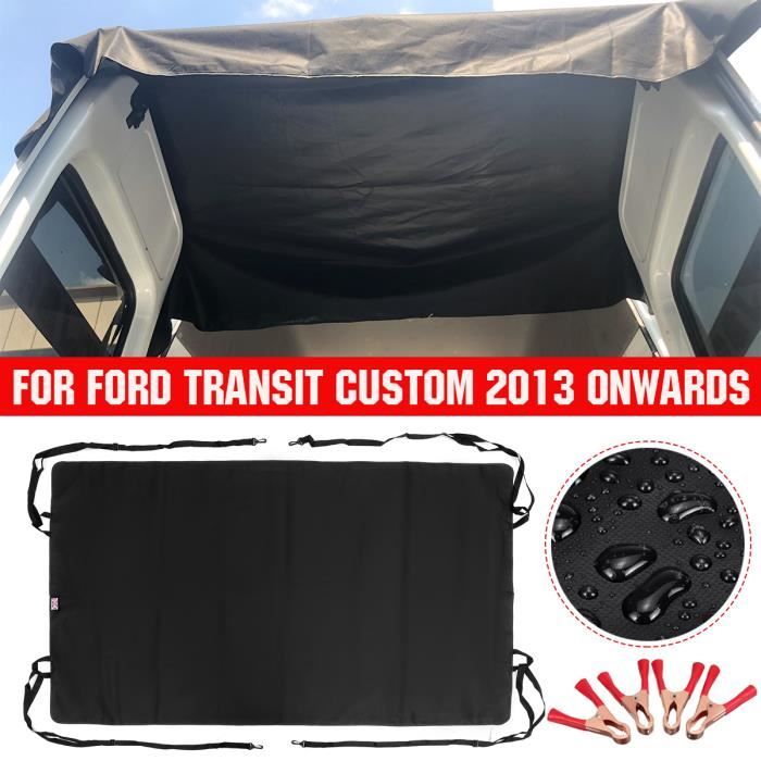 Auvent De Porte Arrière Pour Fourgon (Ford Transit, Fiat Ducato, Etc.) - Toile Oxford 210D, Noir, Protection Pluie/Vent