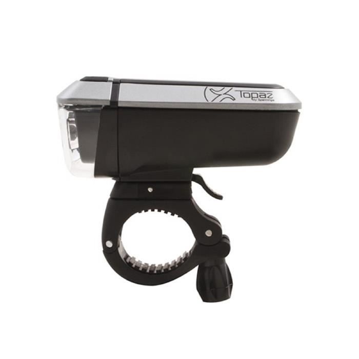 Lampe LED Spanninga Topaz - Noir - Vélo loisir - 8 LUX - Piles fournies