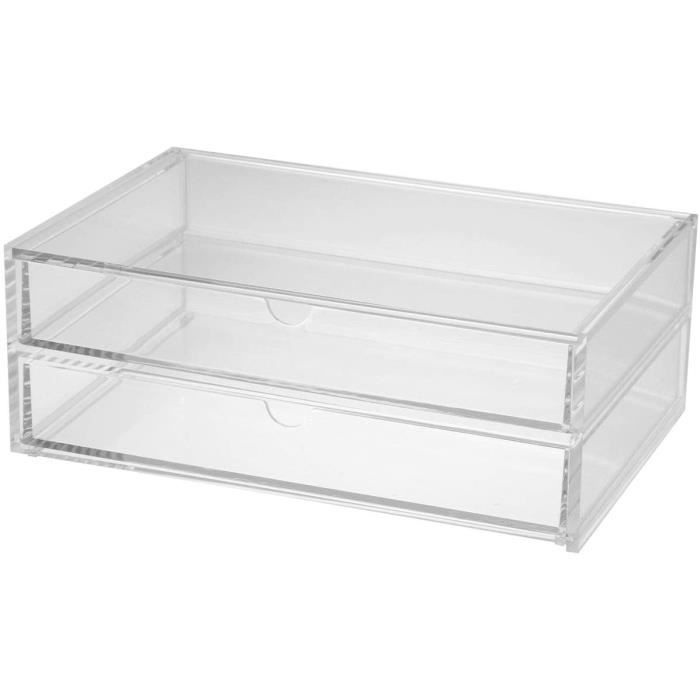 WUSUPU Organisateur De Bureau Empilable Acrylique Transparent - Lot Corbeilles Rangement Papier A4