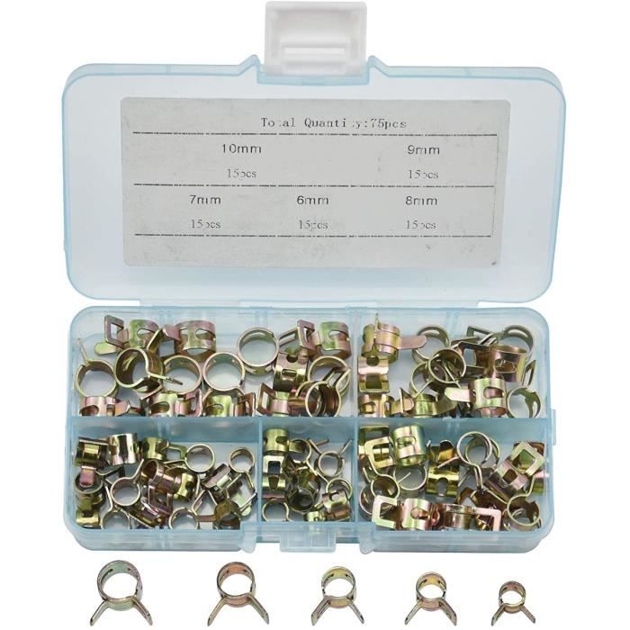 126pcs Clip À Ressort Tuyau Collier Serrage Durite Essence Serre Joints A Tuyaux Colliers De Clip A Ressort Tuyau Serrage 5mm 14mm 96902174