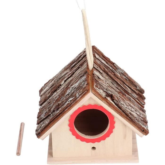 Nichoir à Oiseaux En Bois 33x20x15 Cm - Résistant Aux Intempéries, Avec Entrée Renforcée Contre Les Pics - Pour Mésanges, Moineaux