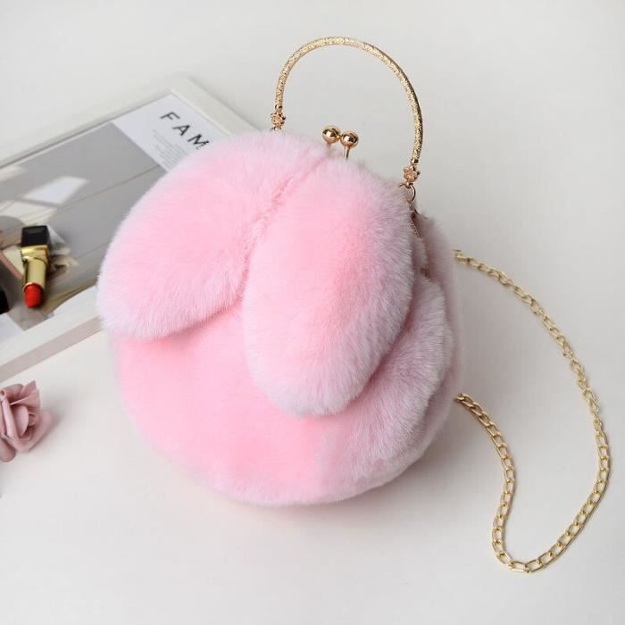 Sac à Main Lapin En Fausse Fourrure - Accessoire Mignon Et Doux Pour Femme | Poids Léger