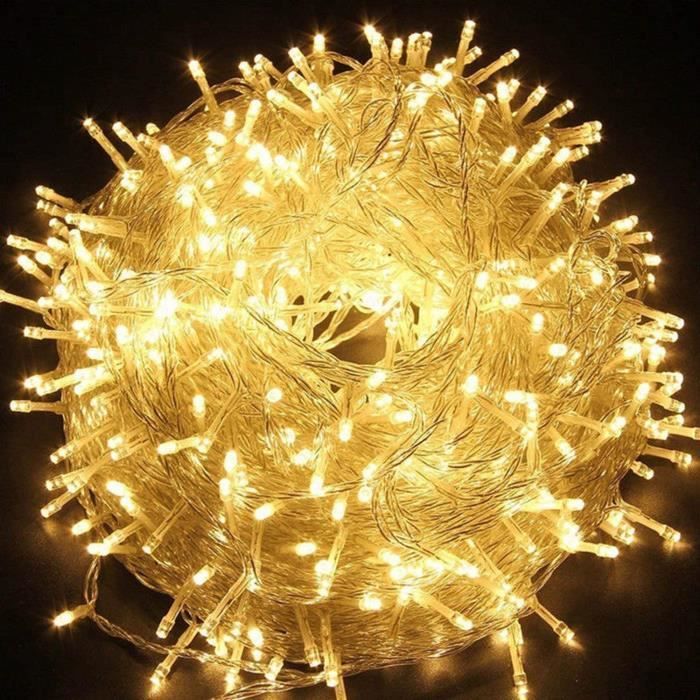 Guirlande Lumineuse 100m 1000 LEDs SALCAR - Fils De Cuivre, 8 Modes, Minuterie, Imperméable IP44 - Pour Noël Intérieur Et Extérieur