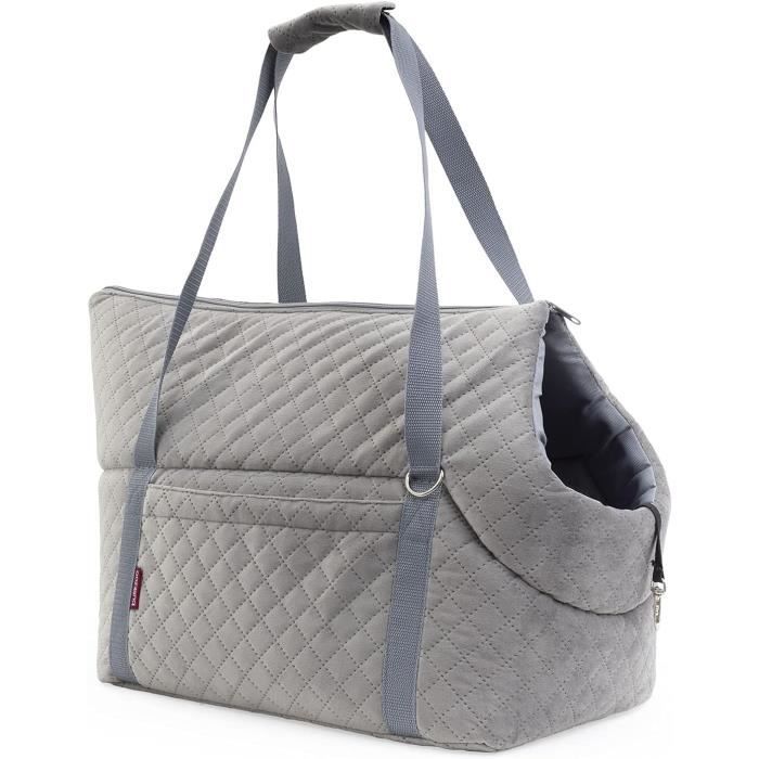 Meilleurs prix pour Sac de transport pour chiens Sac de transport pour chats, gris clair, Nouveau, L 42 x 29 x 33 cm, imitation daim