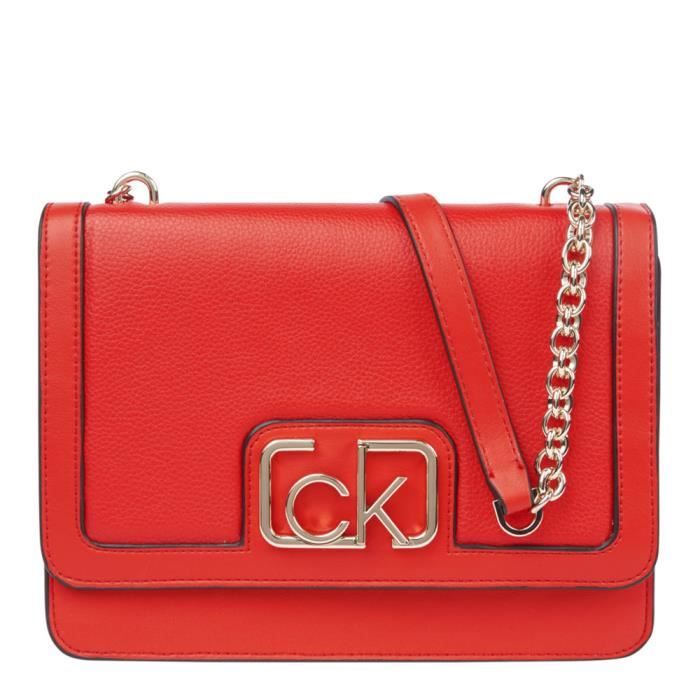 SAC FLAP SHOULDER CALVIN KLEIN Vibrant Coral Cdiscount Bagagerie