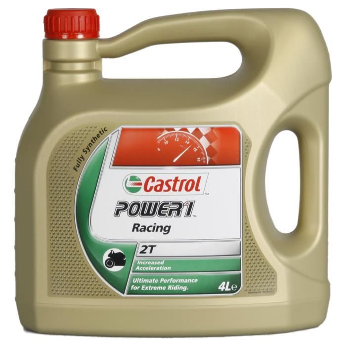 Huile moteur 2 temps, Produits Moto Castrol POWER 1 Racing 2T 4 Litres Jerrycans Cdiscount Auto