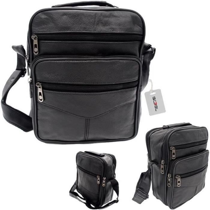 Sacoche homme bandoulière sac besace latéral Grand modèle simili cuir