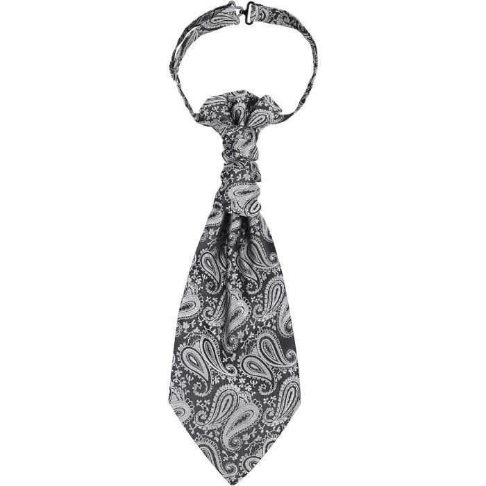 Cravate Pré-nouée Réglable Pour Homme - Noire, Longueur 48 Cm, Largeur 8 Cm, Pour Bureau Et Occasions Festives