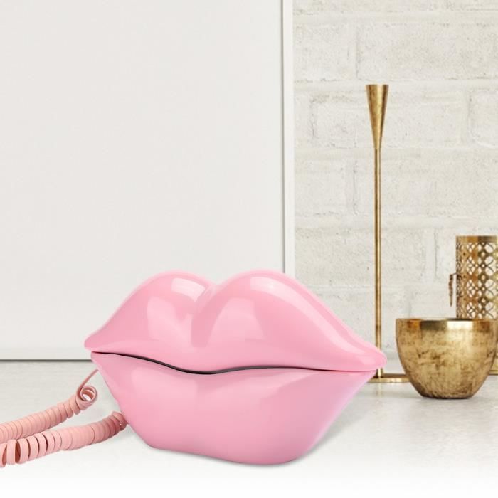 Creative Lips Téléphone fixe en forme de lèvres Rouge/violet