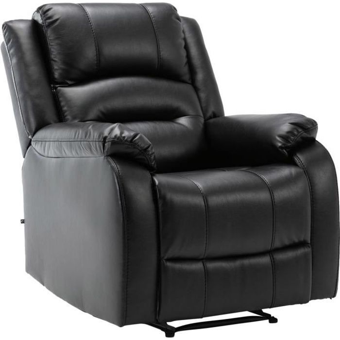 PROMOTION : Fauteuil Relaxation Cuir Véritable - Ameublement