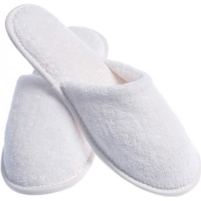 LOT de 100 paires de Chaussons fermés pantoufle éponge jetables