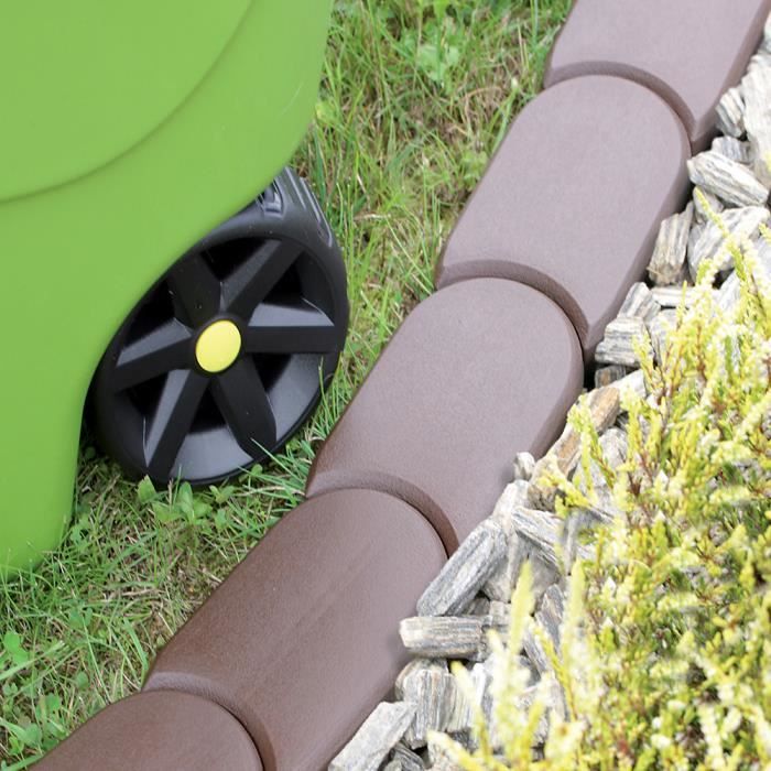 Bordure De Jardin Plastique 15 M - Imitation Pierre Granit Gris - Résistante UV/intempéries - Pour Pelouse, Plate-bande, Allée