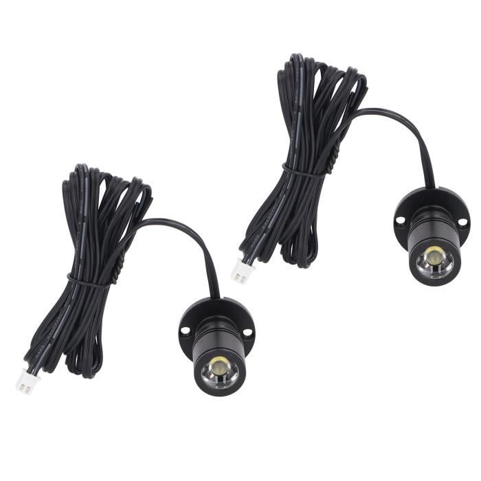 Lot De 4 Mini Spots LED USB PORFOYO – 3W, Blanc Chaud 3000K, Câble 1,5m – Pour Vitrine, Armoire, Déco Intérieure