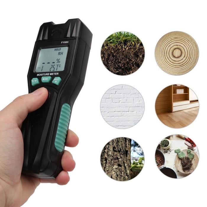 ALLmeter Détecteur Humidité Bois Précision 4.0% - Testeur Sans Aiguille Pour Murs, Bois, Maçonnerie LCD