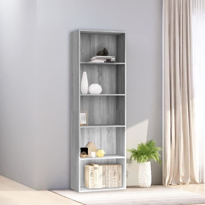 Porte-vêtements Avec étagère Sonoma Gris 60x30x100,5 Cm - Rangement Entrée, Bois Ingénierie Et Acier, 4,8 Kg