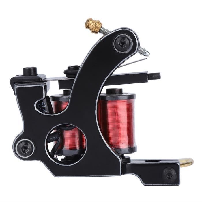 Drfeify Machine à tatouer 10 bobines 10 Wrap Coils Professional Shader Tattoo Machine Outil de