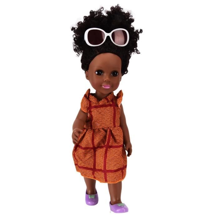 Drfeify jouet de poupée noire 14in noir bébé poupée américain