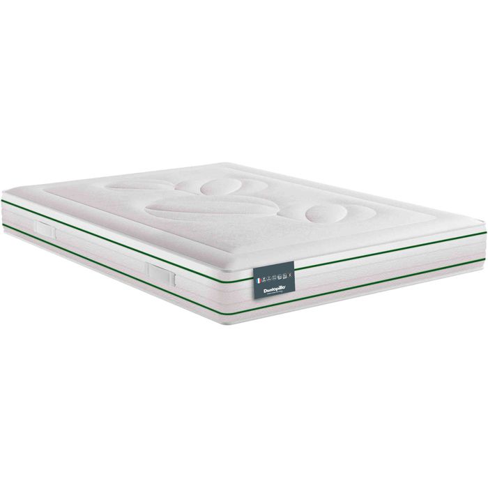 Matelas - DUNLOPILLO - Helios - Latex - 140x190 cm - Accueil moelleux - Soutien ferme - 7 zones Matelas - DUNLOPILLO - Helios - Latex - 140x190 cm - Accueil moelleux - Soutien ferme - 7 zones