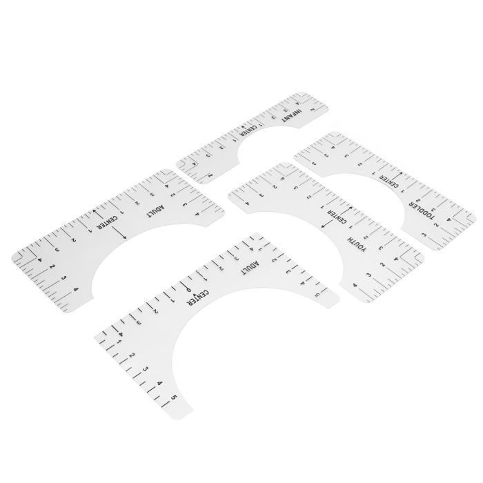 Guide De Mesure Vinyle - Règle T-shirt Transparent PVC - 35,6 X 20 Cm - NEUF