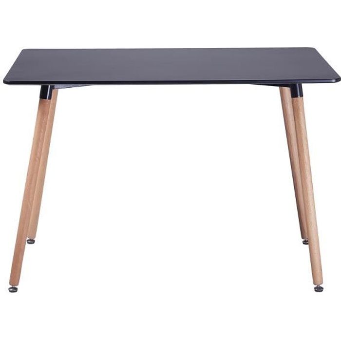 HJ STORE Table à Manger Rectangulaire en Bois Salle à Manger Scandinave Simple Table en bois à quatre pieds 110*70*73cm -Noir