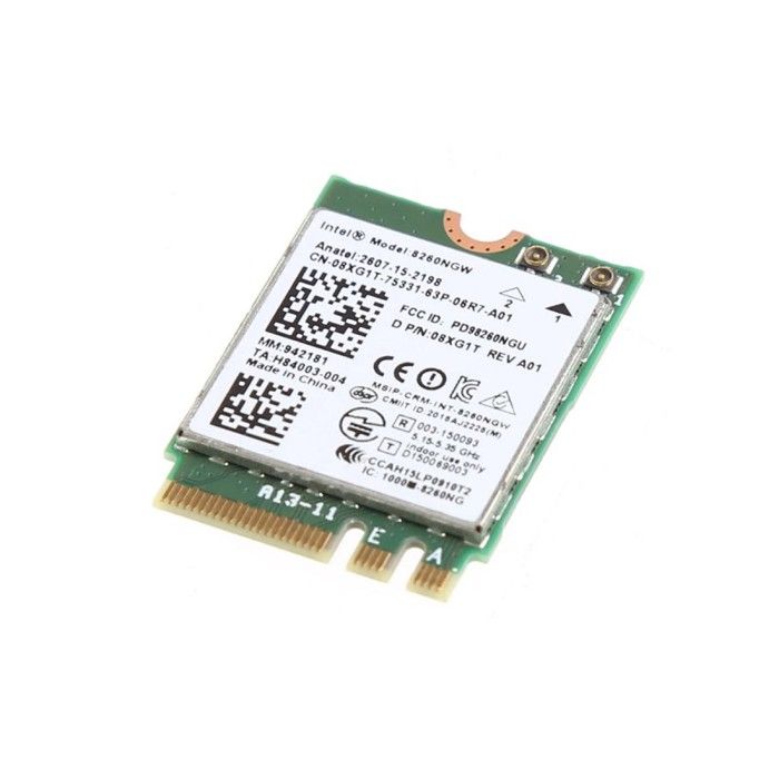 Mini-Carte Wifi sans fil Intel 8260NGW 08XG1T A01 Dual Band Bluetooth M.2 A/E
