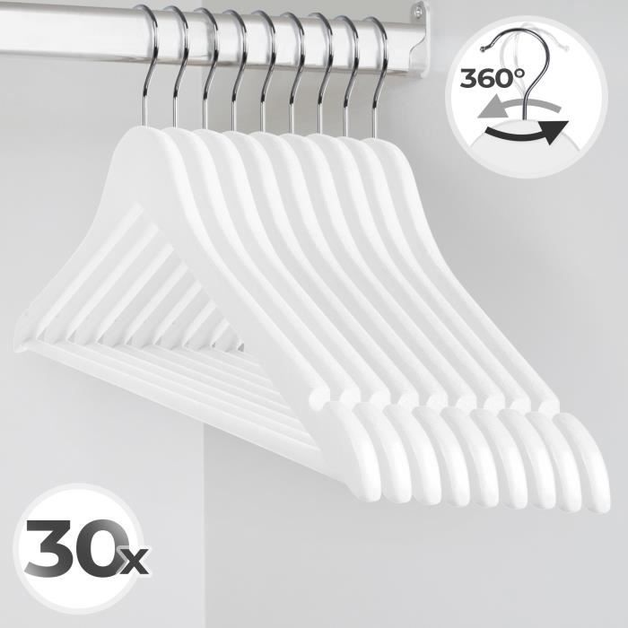 Cintre Multiple En Bois – 4 Tringles Avec 8 Clips – Pour Pantalons & Jupes – Pliable – Relaxdays