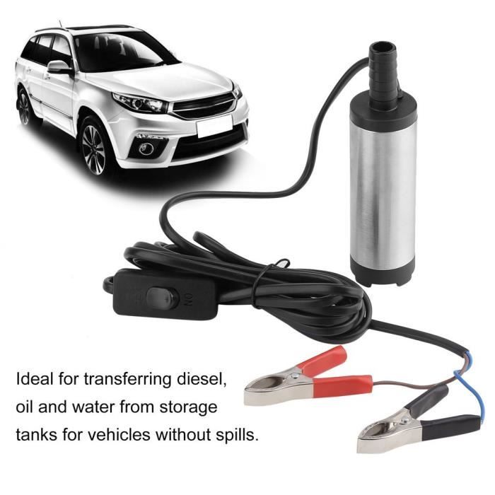Pompe Submersible 12V Mini 38mm - Pour Transfert Eau, Diesel, Huile, Voiture, Bateau, Débit 12L/min
